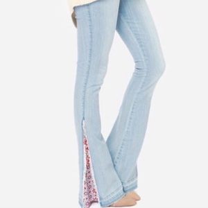 White crow floral panel jeans